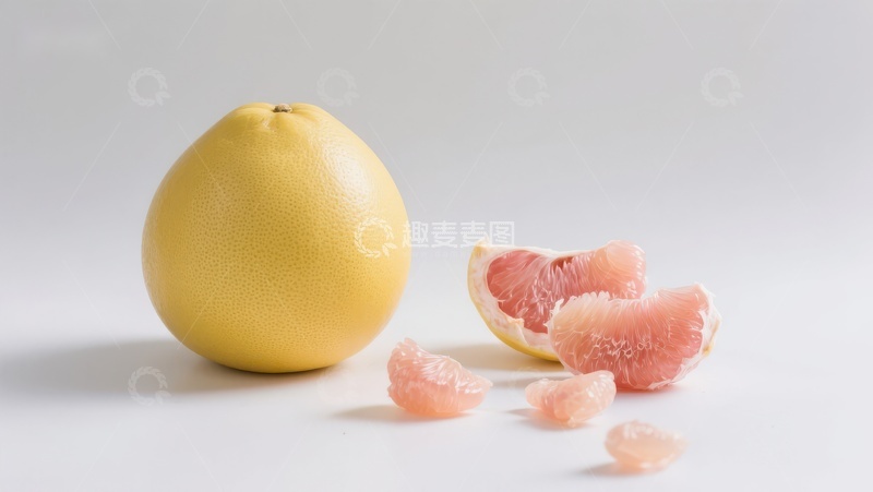 高清大图下载【趣麦麦图】新鲜柚子与果肉特写