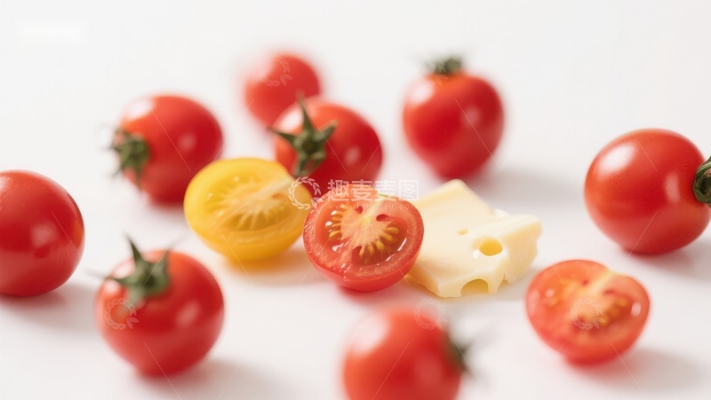高清大图下载【趣麦麦图】樱桃番茄与奶酪的清新组合
