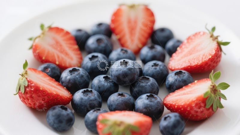 高清大图下载【趣麦麦图】新鲜草莓蓝莓组合