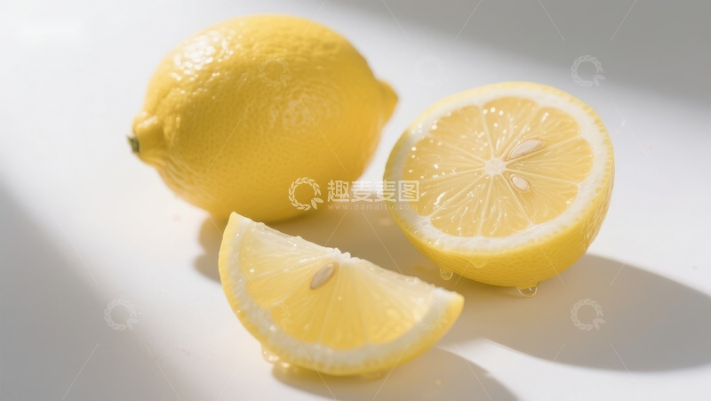 高清大图下载【趣麦麦图】新鲜柠檬切片与整果展示