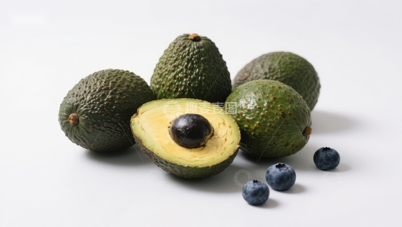 高清大图下载【趣麦麦图】新鲜牛油果与蓝莓特写