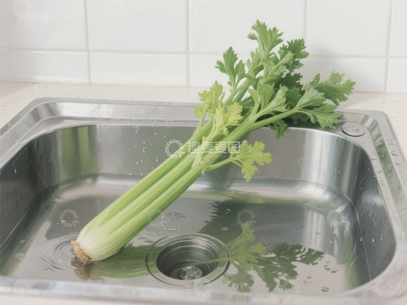 高清大图下载【趣麦麦图】-芹菜在水槽中清洗