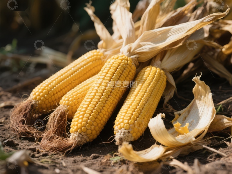 高清大图下载【趣麦麦图】新鲜玉米特写，自然收获场景