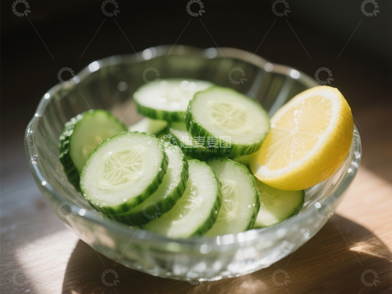 高清大图下载【趣麦麦图】清新黄瓜柠檬片