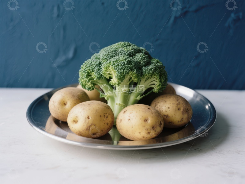 高清大图下载【趣麦麦图】新鲜西兰花与土豆的组合