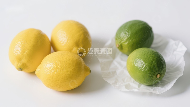 高清大图下载【趣麦麦图】柠檬与青柠的清新对比