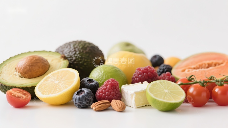 高清大图下载【趣麦麦图】新鲜水果与坚果的健康组合
