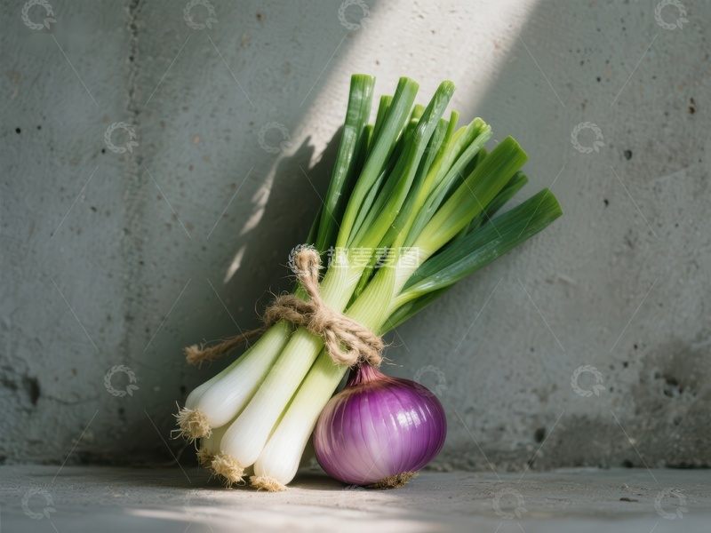 高清大图下载【趣麦麦图】新鲜洋葱与葱的组合