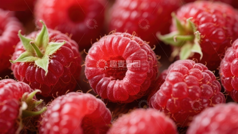 高清大图下载【趣麦麦图】新鲜红润的覆盆子特写