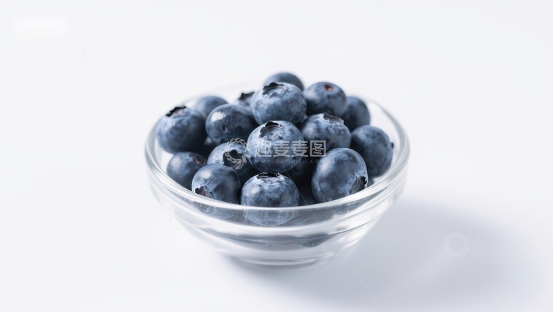 高清大图下载【趣麦麦图】透明碗中的新鲜蓝莓