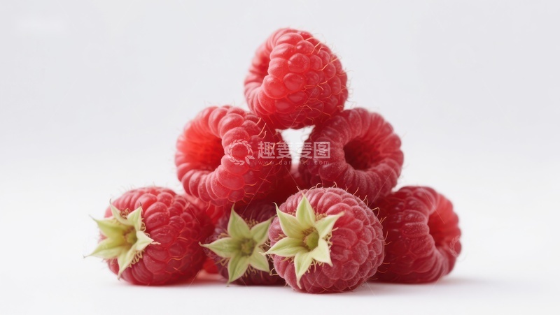 高清大图下载【趣麦麦图】新鲜红润的覆盆子堆叠