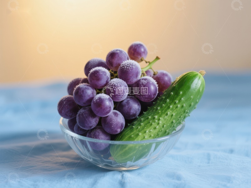 高清大图下载【趣麦麦图】葡萄与黄瓜的清新组合