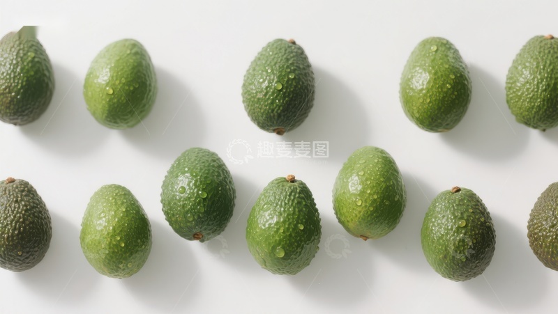 高清大图下载【趣麦麦图】整齐排列的青色牛油果