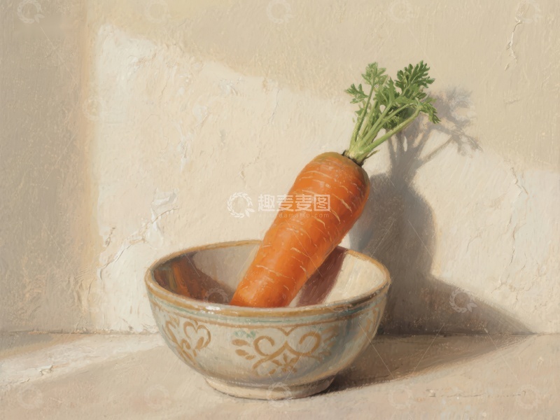高清大图下载【趣麦麦图】胡萝卜置于装饰碗中