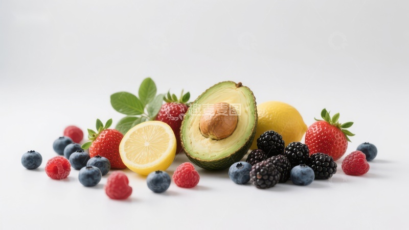 高清大图下载【趣麦麦图】新鲜水果组合，色彩缤纷