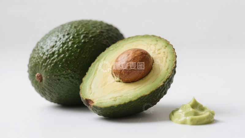高清大图下载【趣麦麦图】新鲜牛油果与果肉特写