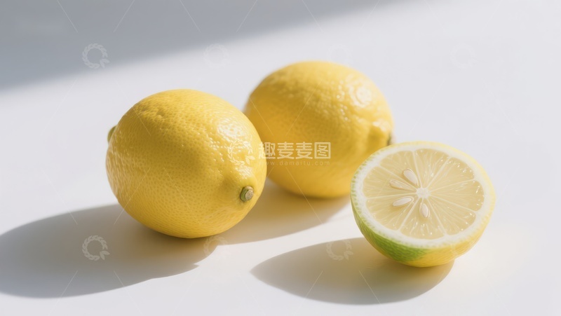 高清大图下载【趣麦麦图】新鲜柠檬与阳光下的阴影
