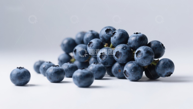 高清大图下载【趣麦麦图】新鲜蓝莓堆叠特写