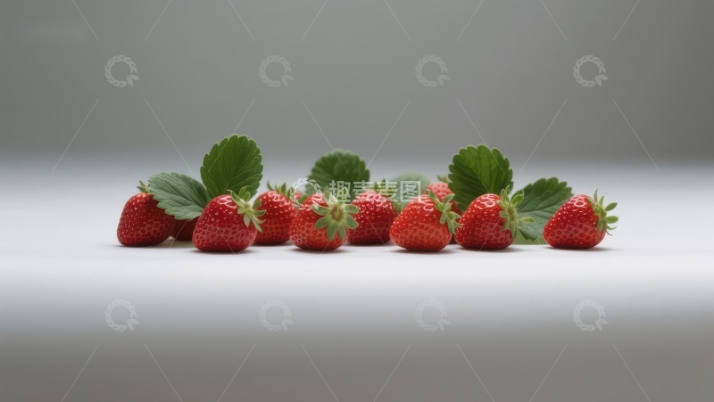 高清大图下载【趣麦麦图】新鲜草莓整齐排列