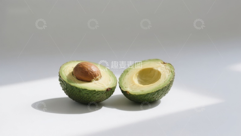 高清大图下载【趣麦麦图】切开的牛油果展示其内部结构