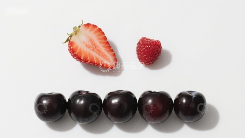 高清大图下载【趣麦麦图】草莓与黑莓的静物排列