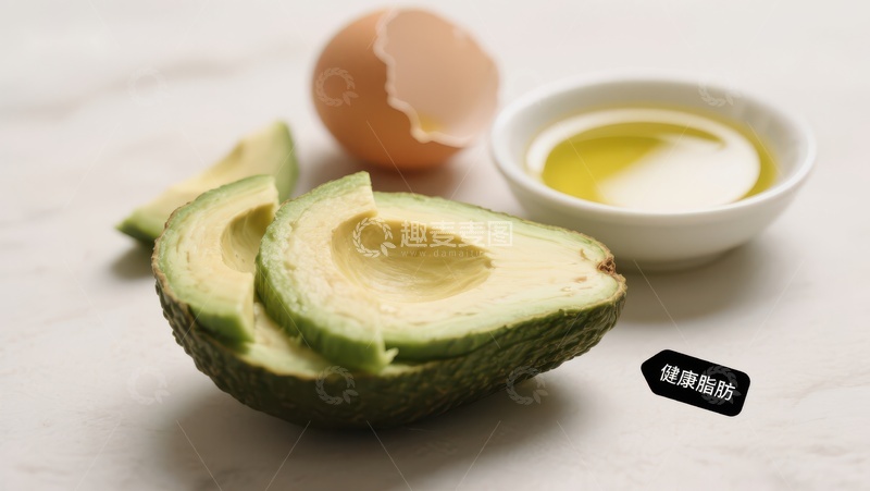 高清大图下载【趣麦麦图】牛油果与鸡蛋的健康脂肪组合