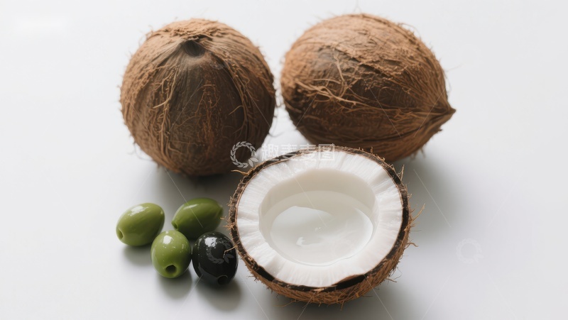 高清大图下载【趣麦麦图】椰子与橄榄的静物组合