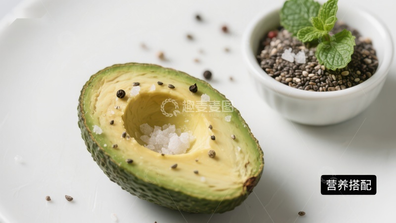 高清大图下载【趣麦麦图】牛油果与奇亚籽的健康搭配