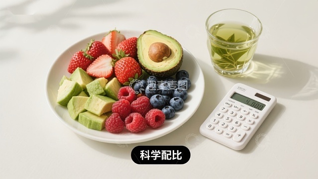 健康饮食：水果拼盘与计算器