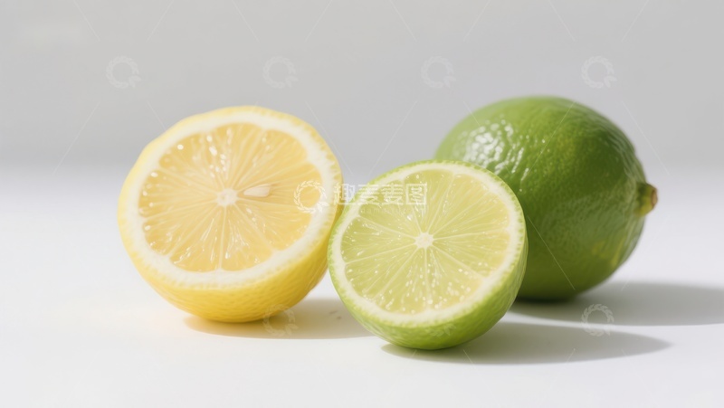 高清大图下载【趣麦麦图】柠檬与青柠的清新对比