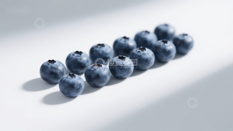 高清大图下载【趣麦麦图】一排新鲜蓝莓的特写