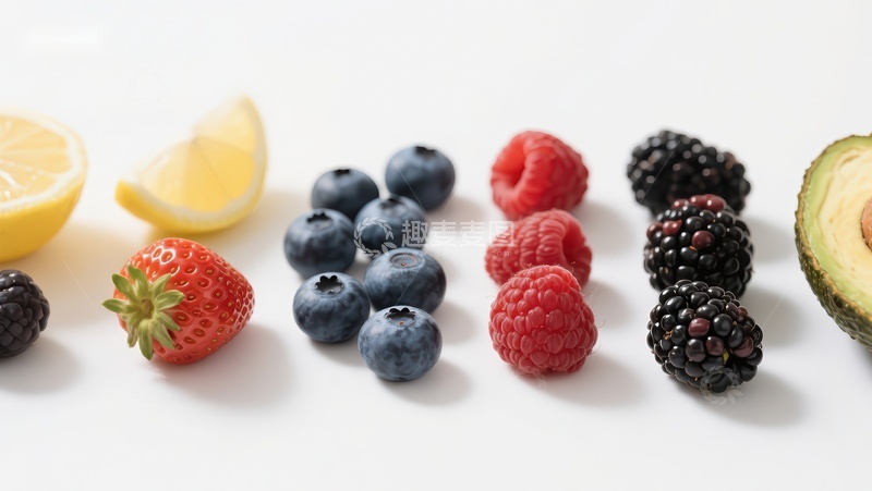 高清大图下载【趣麦麦图】新鲜水果与浆果的色彩展示