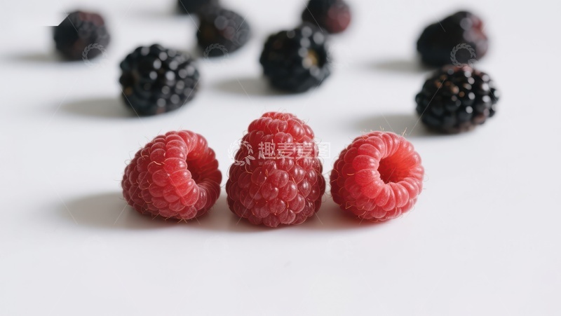 高清大图下载【趣麦麦图】红黑莓果对比展示