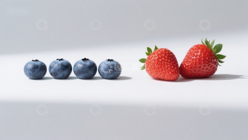 高清大图下载【趣麦麦图】蓝莓与草莓的对比排列