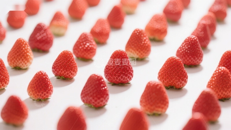 高清大图下载【趣麦麦图】整齐排列的新鲜草莓