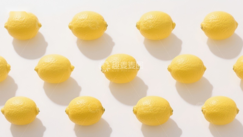 高清大图下载【趣麦麦图】排列整齐的黄色柠檬