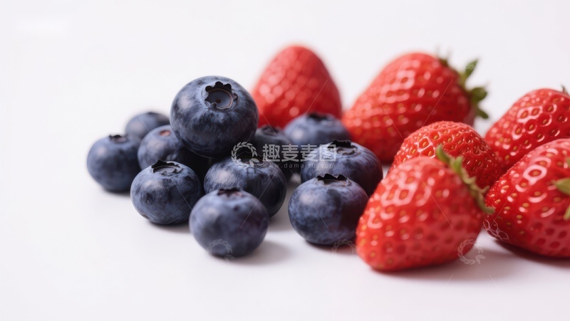 高清大图下载【趣麦麦图】新鲜蓝莓与草莓的组合