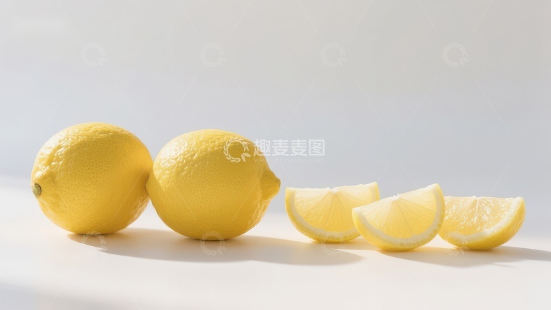 高清大图下载【趣麦麦图】新鲜柠檬与切片展示