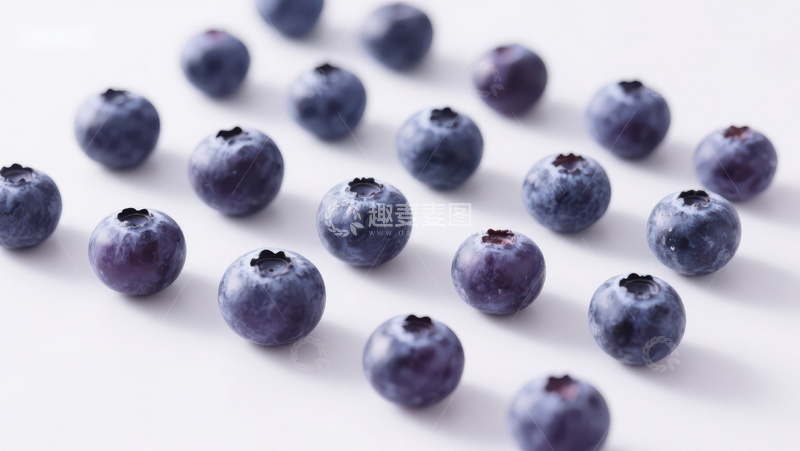 高清大图下载【趣麦麦图】新鲜蓝莓整齐排列