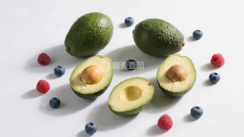 高清大图下载【趣麦麦图】新鲜牛油果与浆果的组合