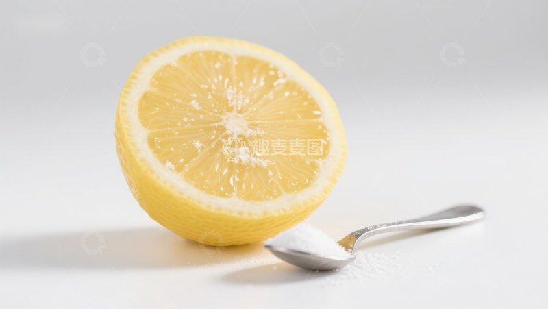 高清大图下载【趣麦麦图】柠檬切片与糖勺的静物组合
