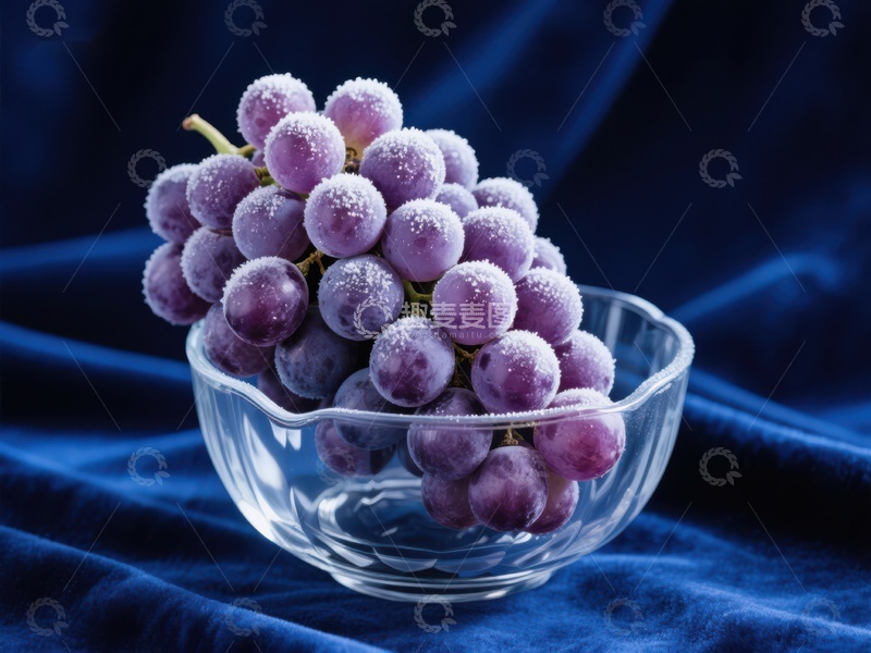 高清大图下载【趣麦麦图】透明碗中的紫葡萄