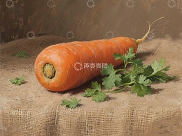 新鲜胡萝卜静物画