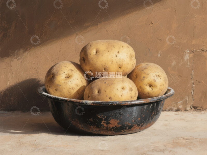 高清大图下载【趣麦麦图】碗中静置的土豆