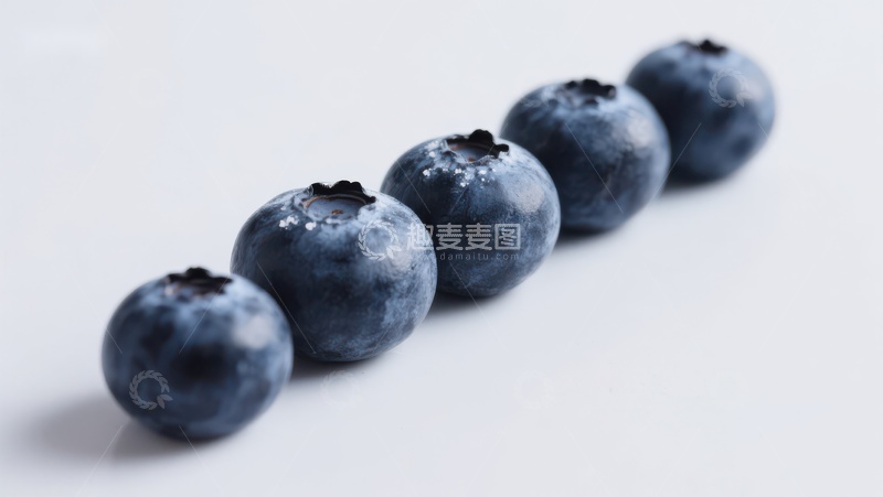 高清大图下载【趣麦麦图】一排新鲜蓝莓的特写