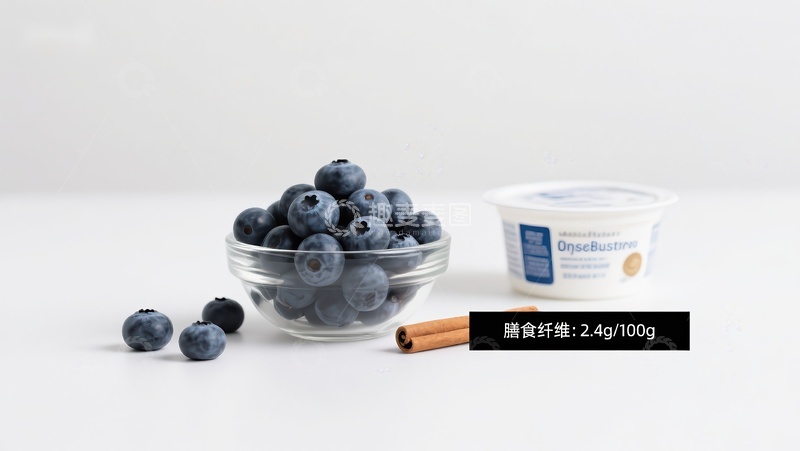高清大图下载【趣麦麦图】蓝莓与酸奶的健康搭配