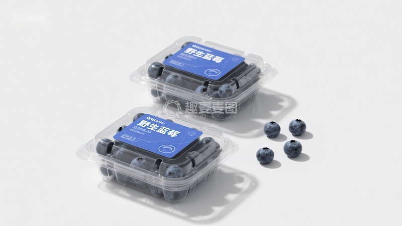 高清大图下载【趣麦麦图】新鲜蓝莓包装展示