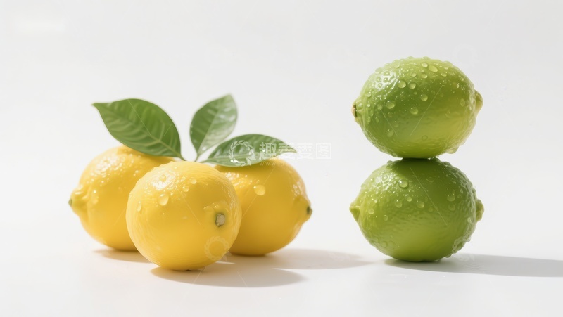 高清大图下载【趣麦麦图】柠檬与青柠的清新对比