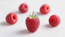 新鲜覆盆子特写