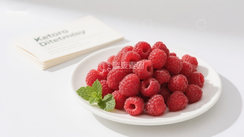 高清大图下载【趣麦麦图】新鲜覆盆子配薄荷叶